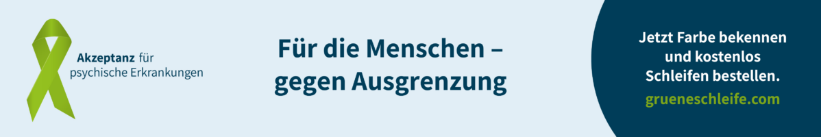 Bild der grünen Schleife - Akzeptanz für psychische Erkrankungen